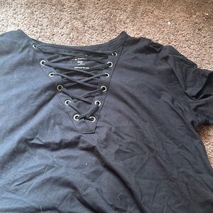 cotton lace up torrid tee